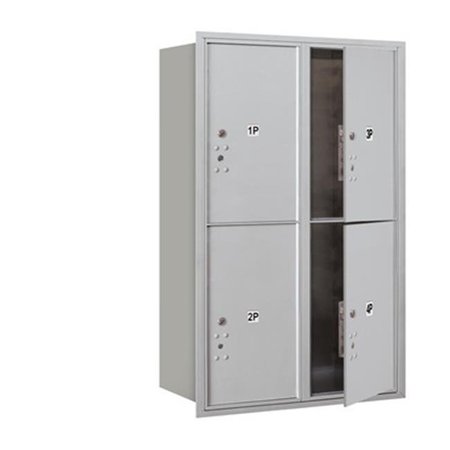 SALSBURY INDUSTRIES Salsbury 3712D-4PAFU 4C Horizontal Mailbox 12 Door High Unit - 44.50 Inches - Double Column - Stand-Alone Parcel Locker - 4 Pl6S - Aluminum - Front Loading - Usps Access 3712D-4PAFU